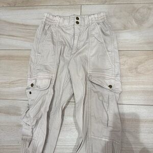 Garage Women’s Beige Cargo Pants with Button Accents